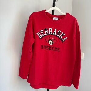 Champion Nebraska Huskers Crewneck Sweatshirt Red NCAA Graphic Pullover M